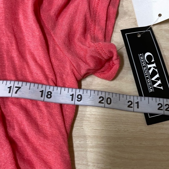 Crew Knit Wear Pink Light Weight Open Front Cardigan Size L NWT - Picture 4 of 5